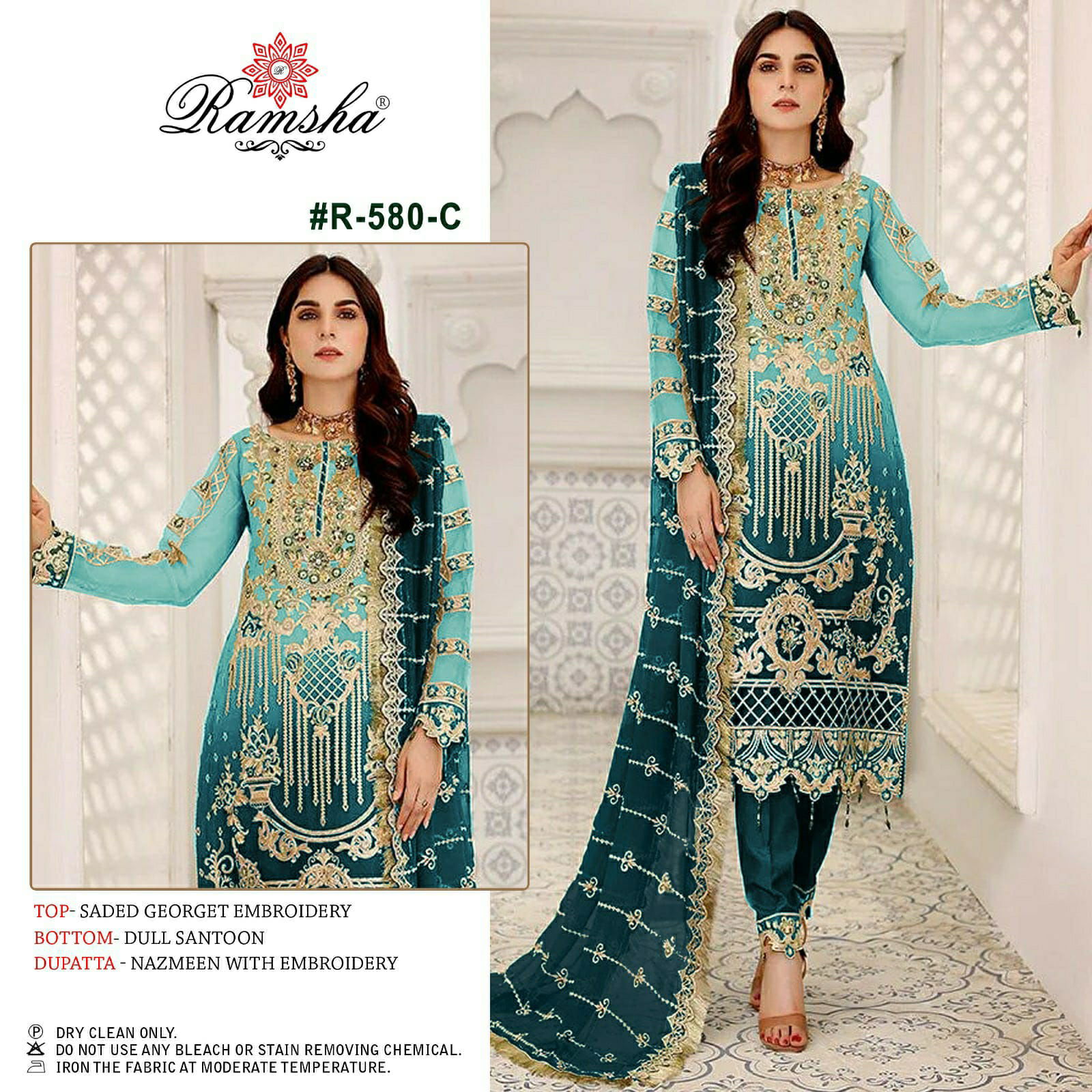 R 580 nx By Ramsha Pakistani Salwar Suits Catalog 